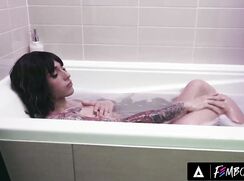 Cute Femboy Dante Snoww take a Bubble Bath and is being observed