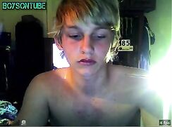Blond boy massive cumshot