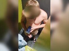 Public shower spy (no cum)