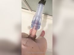 Fucking my fleshlight in the shower until I pull out and cum