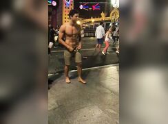 Exhibitionist boy dives naked