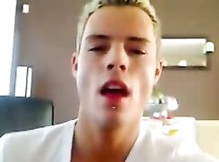 Hung Blond Twink Shaved Cock Wank