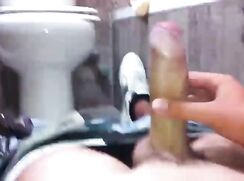 Uncut Teen Twink Bathroom Wank