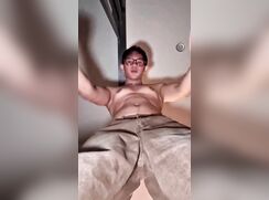 Asian boy wanks - view from below