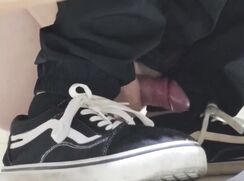 Up close view of dude jerking in the next stall
