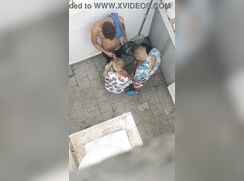Blond bottom takes 2 Latin cocks on the street.