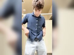 Getting ready for school with butt plug