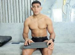 Hunk Latino with Big Thick Shaved Uncut Cock Jerking Off on Cam