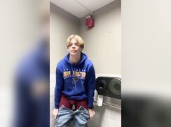 21yo fag Ben stripping and licking a public toilet