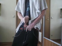 Sniffing socks and cumming