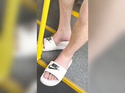 SPYING HOT BOY FEET ON THE CITY BUS