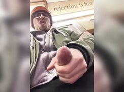 Geek Jerks Off On Subway