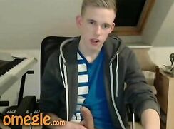 Blond Phimosis Twink Jerks Off Shaved Cock