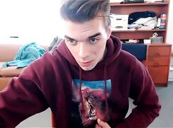 Ginger Hot Fit College Guy wanks off in his Dorm-room - AI Enhanced