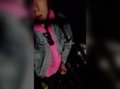 # AHC - Masturbating my small cock outdoors and eating cum