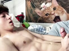 Twink Jerks Off and Exposes Hole on Cam Gay Porn