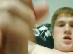 Chubby guy jerks off on cam