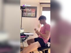 Jot guy is smoking and wanking