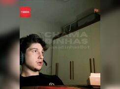 Brasil latino teen show his Curved Big Dick on Cam