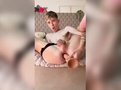 Cute guy with dildo