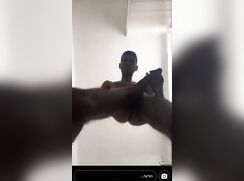 Israeli boy slapping his big cock