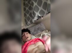 Baited horny boy cums