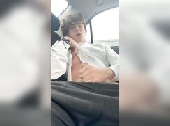 Uncut Teen Backseat Wank