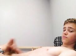 Fresh Faced Blond Uncut Cam Wank