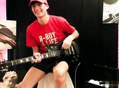 Guitar Twink Plays Fallout Boy. Then He Wanks Uncut Cock