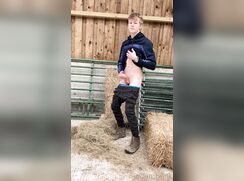 Blond Uncut Twink Aidan Has A Wank In The Barn