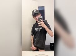 Hung Twink Work Bathroom Break Wank