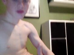 Ginger boy jerks off his uncut dick