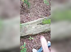 hot and wanking in te woods