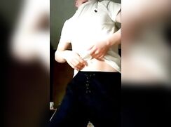 Blond Twink Retracts Tight Foreskin and Cums Hard