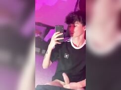 Straight boy cums in his clothes