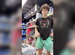 Hot twink in the beer cooler