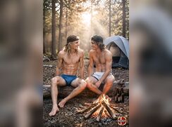 AI - Two friends alone in the woods