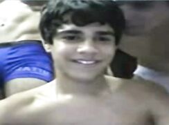 Uncut Latino Cums On Cam In Front of Friends