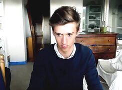 College Brunette Very Handsome Long Cock wanks off in his Dorm-room - AI Enhanced