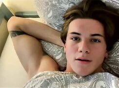 Brunette Lad Wanks Off his Morning Wood - AI Enahnced