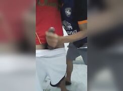 Uncut Friend Gets Locker Room Hand Job