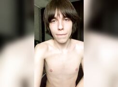 Euro Twink Stroking His Uncut Cock and Showing Off His Hole at the End