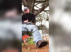 The ranch hand jerking under the tree