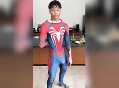 Sexy ebony twink jerking x