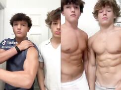 cuties dudes striping each other