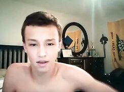 Sexy Brunette College Lad wanks off on webcam - AI Enhanced
