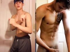 Sexy twink tiktoker jerking