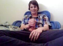 Phimosis Twink In Hideous Shirt Has A Wank