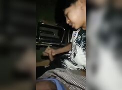Brian beats-off his hard dick while licking his sleeping friend's