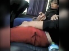 Other Passenger Helps When He Catches Him Wanking On Coach